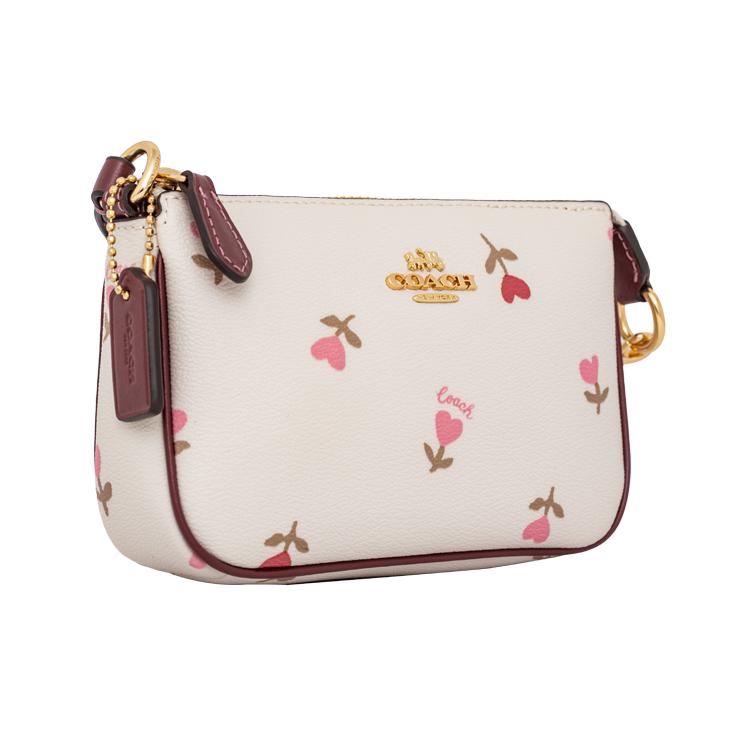New COACH Leather Pochette, Shoulder Bag, Clutch Trumpets Women's White C2899-IMCAH