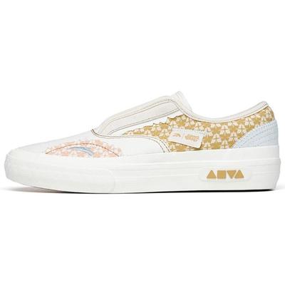 Jie Ao Walk Low Top Skateboard Shoes Women's White Yellow Slip On Version 122228017-8