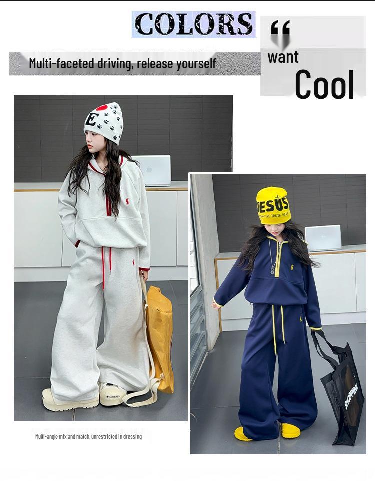 Modisches Sweatshirt- und Hosen-Set für Mädchen - Frühjahr/Herbst 2025 Kollektion