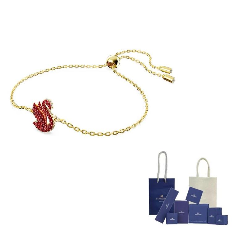 Swarovski Swans Confidence Is Like Red Artificial Crystal Bracelets Womens S-Original Brand Box And Bag