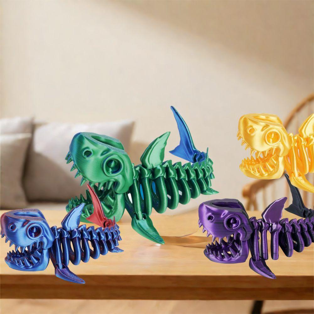 Multi-jointed Movable 3D Printed Shark Model Handmade Simulation Shark  Tabletop Ornament