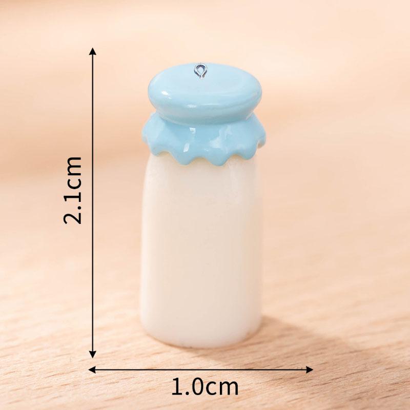 6Pcs Mini Milk Bottle Resin Charms Ornament for Jewelry Making DIY Earring Necklace Bracelet Handmade Decoration Accessories
