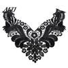 White Lace Collar for Sewing Floral Insert, Embroidery V-neck Neckline Applique, Elegant Fashion Enhancement Hollow Petal Design, Polyester Decorative
