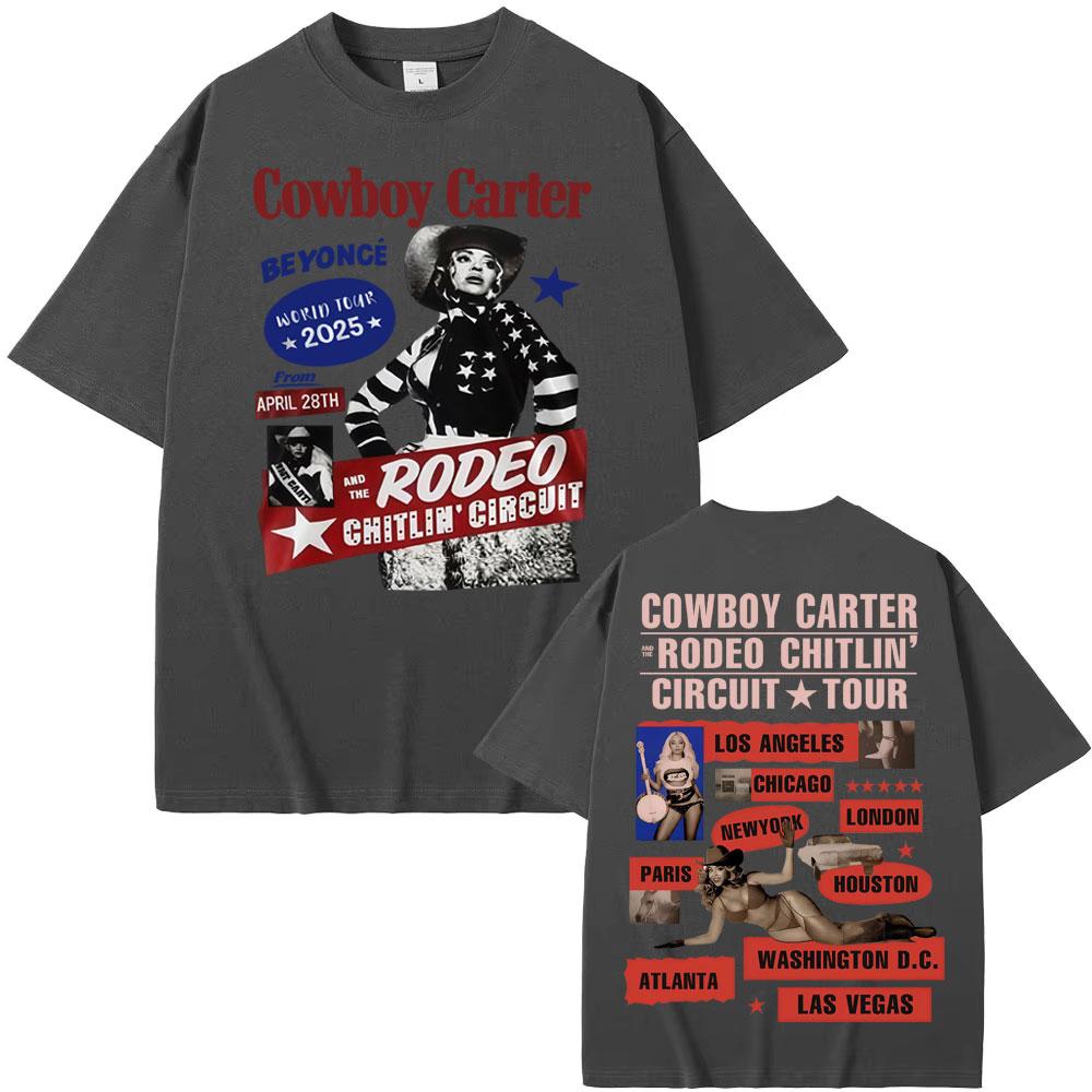 Beyonce Cowboy Carter Tour 2025 T Shirts Men Women Fashion Trending Streetwear Girl T Shirt Summer Pop Tops Short Sleeve T-shirt