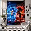 Wall Hanging Tapestry With Custom Name & Text, Sonic Decorative Tapestry For Bedroom