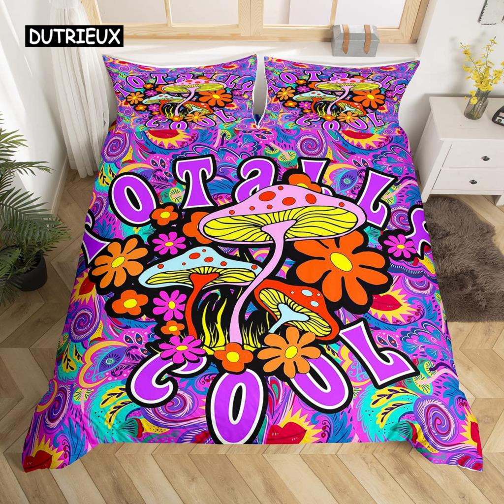 

Комплект постельного белья с грибами, бордовый, с изображением опавших листьев, 2/3 предмета для детей, с принтом улитки, мягкий чехол для одеяла размера King EU single(135x200cm)