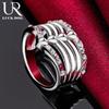 925 Sterling Silber AAA Zirkon Kristall Ring Modische Hochzeit Schmuck