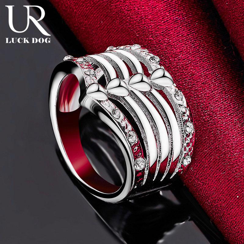 925 Sterling Silber AAA Zirkon Kristall Ring Modische Hochzeit Schmuck