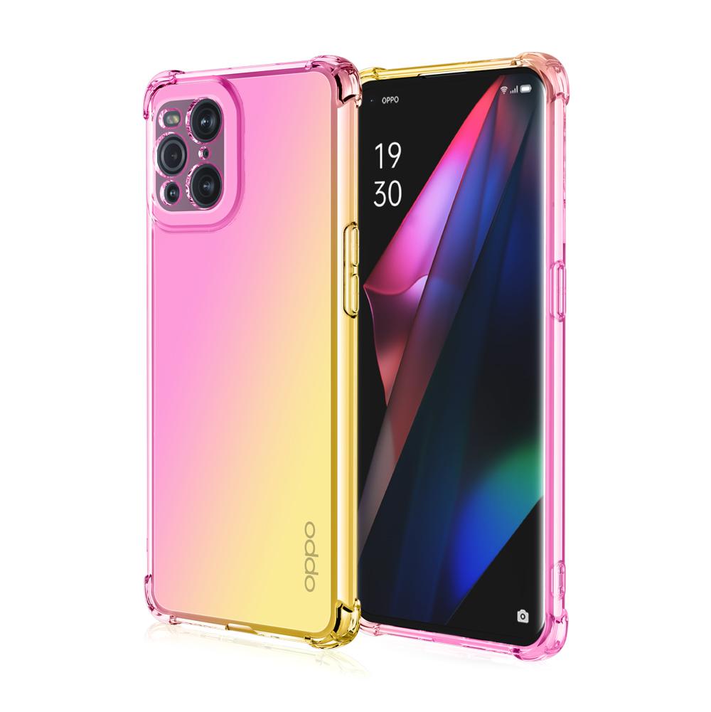 Clear Cute Gradient Phone Case Tenký odolný proti poškrábání Flexibilní TPU kryt Nárazuvzdorný ochranný kryt pro Oppo F9 F17 F19 Pro+ X2 Neo X3 X5 X6 X7 K11