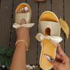 Women's One-step Sandals, All-weather Comfortable Shoes, Bow Style Leatherette Shoes