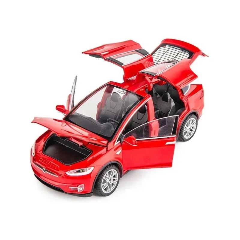 VKYA1 1/32 Tesla Cybertruck Modell 3 Modell S Modell X Modell Y Spielzeugauto Diecast Metall Off Road Sammlung Rückzieher Sound Licht Geschenk Junge