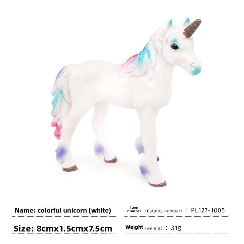 

Simulated Gemstone Decorated Colorful Unicorn Pvc Model Desktop Ornament For Kids Collection StyleC