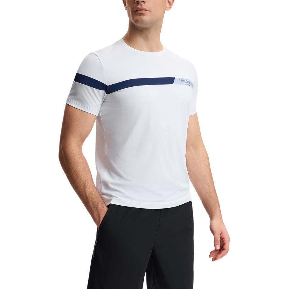 Fila Tennis Series College Style Simple Striped Casual Sports Comfortable Versatile Knitted Short Sleeve T-Shirt Men T-Shirts A11M513102F-WT
