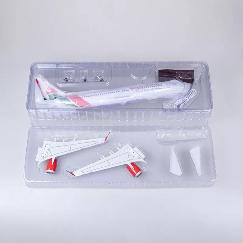 Model Plane 1/85 Scale 47CM Airplane 737MAX B737 MAX Aircraft Kenya Airways Airline W Light and Wheel Diecast Plastic Resin Home
