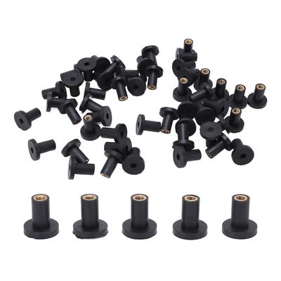 50Pcs Set Rubber M5 Well Nuts Fasteners for Car Windscreen Motorcycles Fairing Kayaks