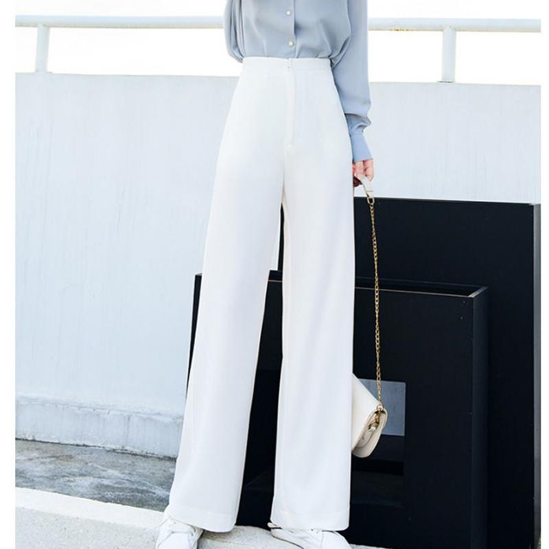 Women's Clothing New Comfortable Loose Simplicity Solid Color Pockets Zipper Elegant Fashion Casual Spring Summer Wide Leg Pants
