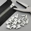10 Set Non-Slip Stopper Metal Zipper Closure Head Zip End Lock Clothes Zippers Bottom Socket Repair Kit Accessories