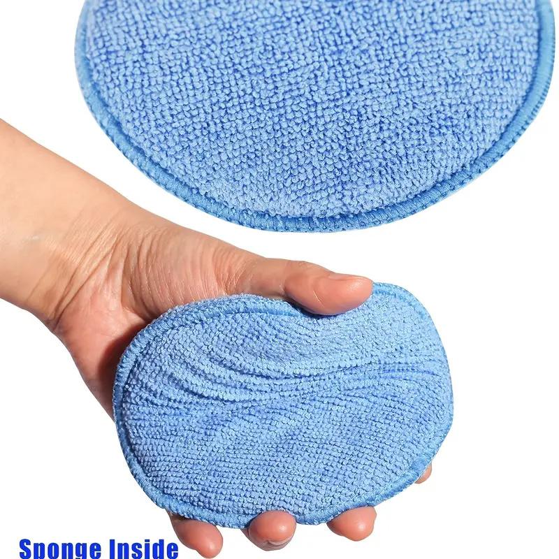 Microfiber Wax Applicator Pad 10pcs 5" Diameter Ultra Soft Microfiber with Finger Pocket Polish Car Wax Apply Remover Buff Pads
