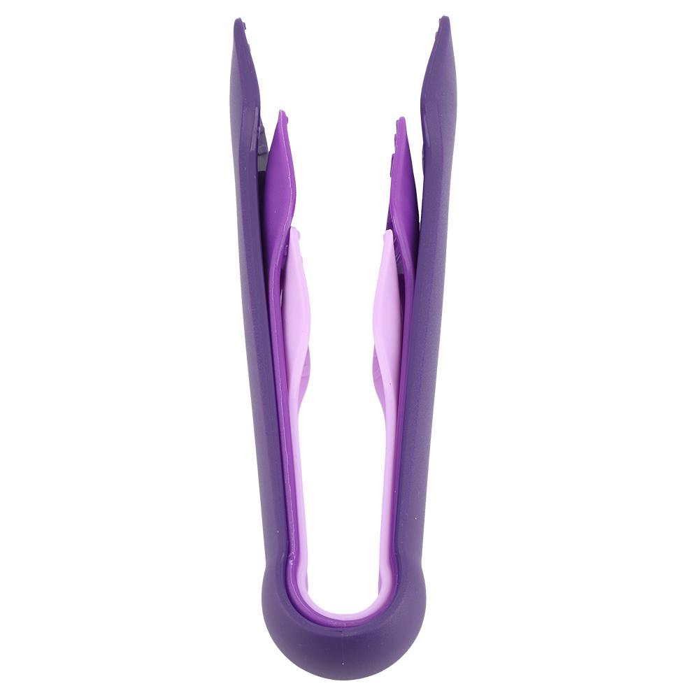 3 PCS Multifunctional Plastic Bread Tongs Food Clamps for Home Bakery (Purple)