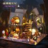 Jiate DIY Miniature House Luna Magic House Handmade Assembly Model Villa Decoration Stress Relief Gift for Men Women
