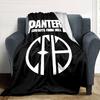 Pantera Cowboys From Hell Band Logo Graphic Print Flannel Blanket Black Background Heavy Metal Rock Soft Throw Blanket Music Fan Home Decor