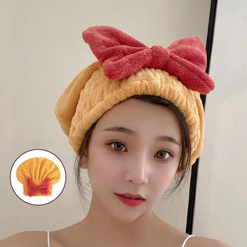 Absorbent Microfiber Hair Towel For Women Quick Drying Soft Bath Turban Elastic Design