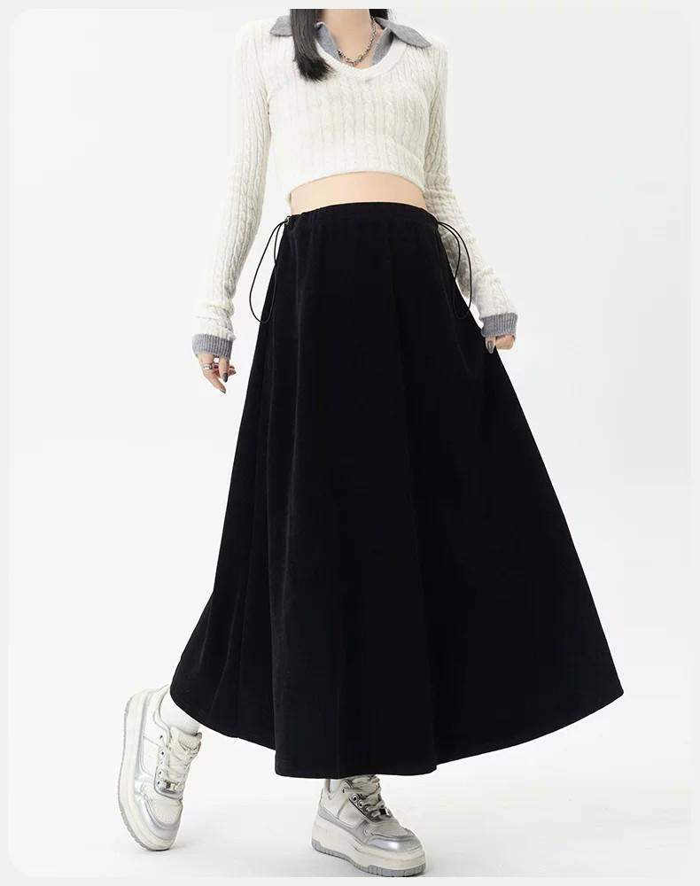Maternity A-line Pleated Skirt - Spring/Autumn Style, Long Skirt for Short Stature, 2026 Collection