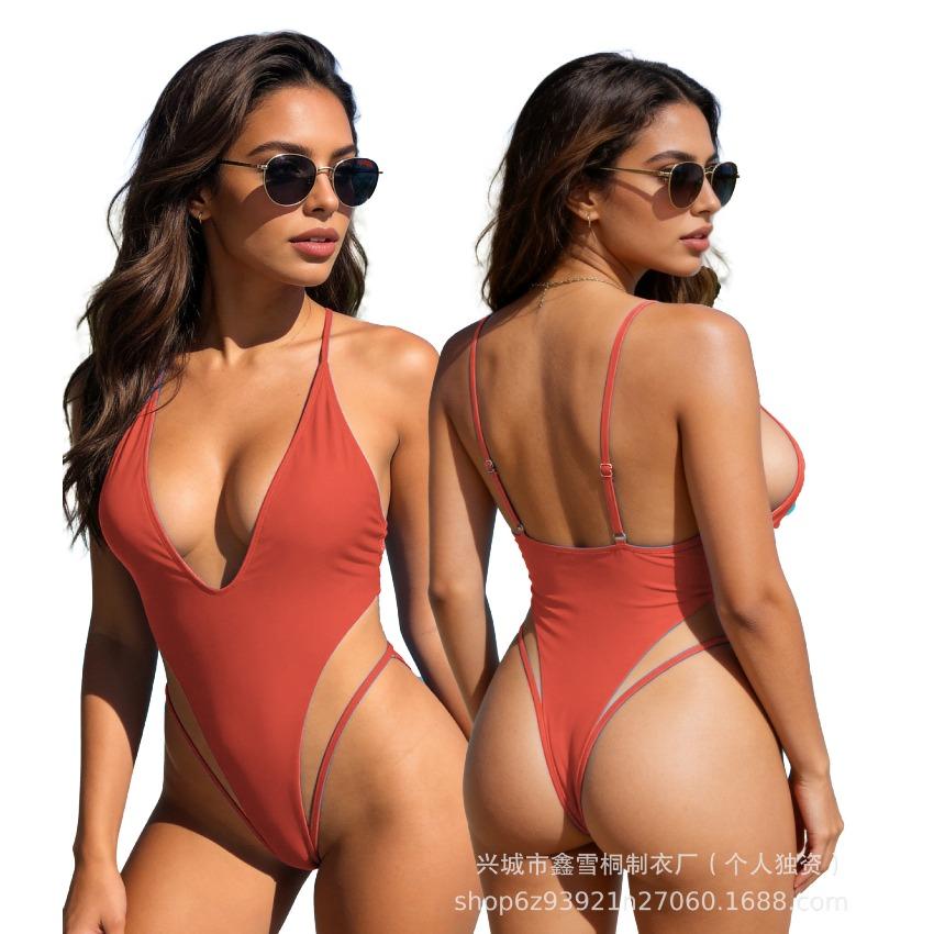 2026 New Multi-color Sexy Swimsuit Featuring Backless and Sexy One-piece Bikini Style Outfit
