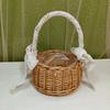 Small Wicker Basket With Handle For Picnics Or Home Decor Flower Girl Basket Mini Hamper Basket