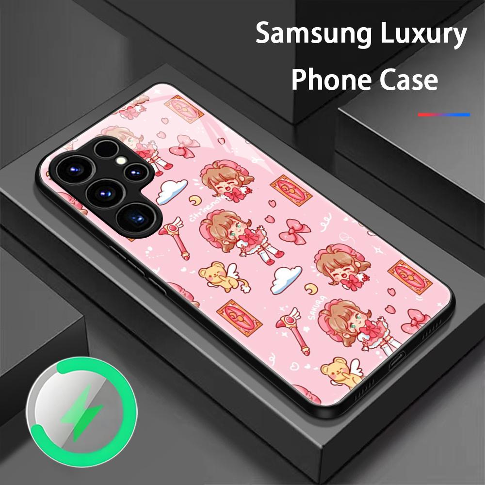 Lovely Cardcaptor Sakura  Phone Case For Samsung S25 S24 S23 S22 S21 S20 Plus Ultra Note20 Glass Magnetic Case