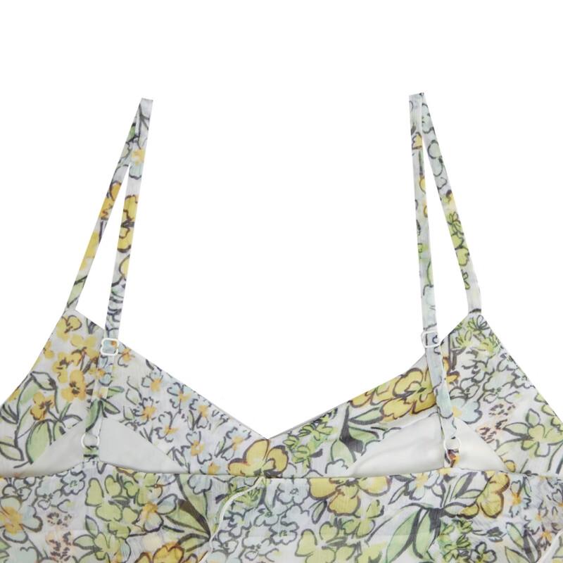 Veromoda 2025 Summer Ruffled Asymmetric Hem Camisole Dress