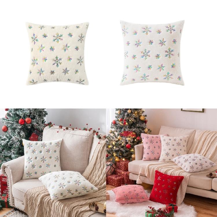 Plush Snowflake Pillowcase Christmas Decoration Cushion Cover Pillow Covers Home