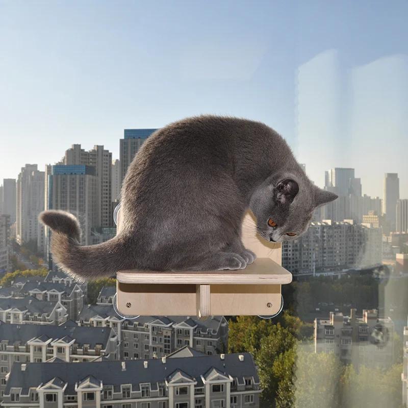 Wooden Cat Climbing Frame Sucker Strong Bearing Capacity Sleeping Large Cat Jumping Platform Stable Pet Products Furniture