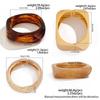 SHIXIN Trendy Irregular Resin Acrylic Wide Bangle Bracelet for Women Punk Metal Geometry Spring Open Bangle Personalized Jewelry