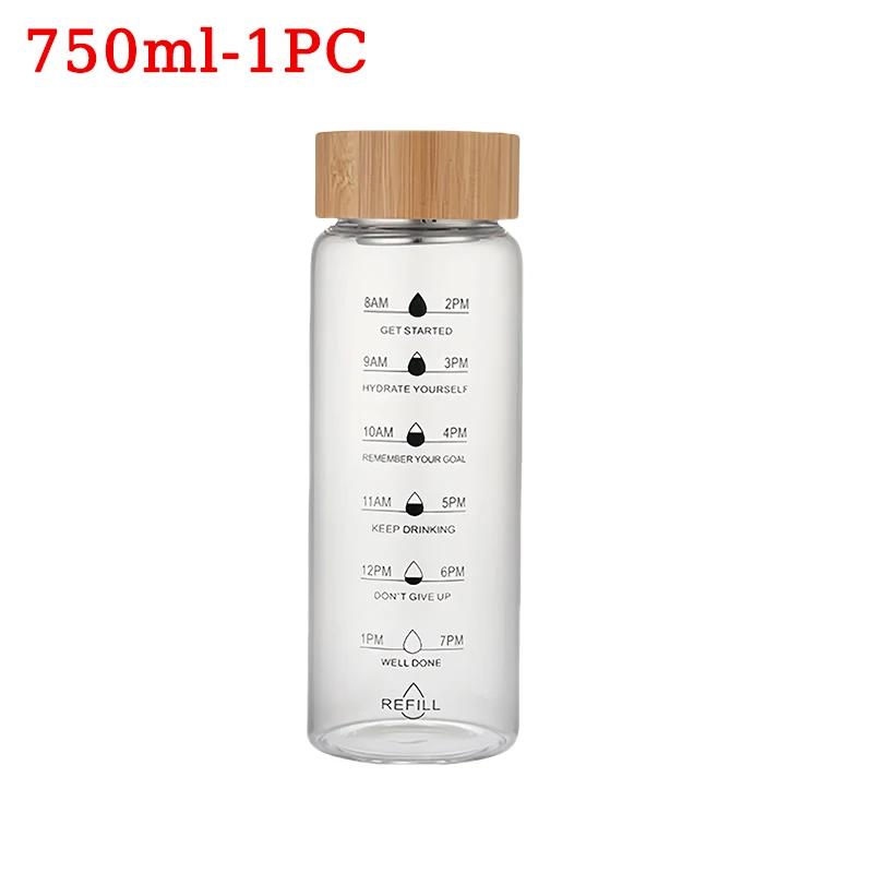 

700/1000 мл большая стеклянная чашка с крышкой из боросиликатного бамбука и весами времени портативная чашка для воды чашка для чая в комплекте с подарочными чашками 1PC