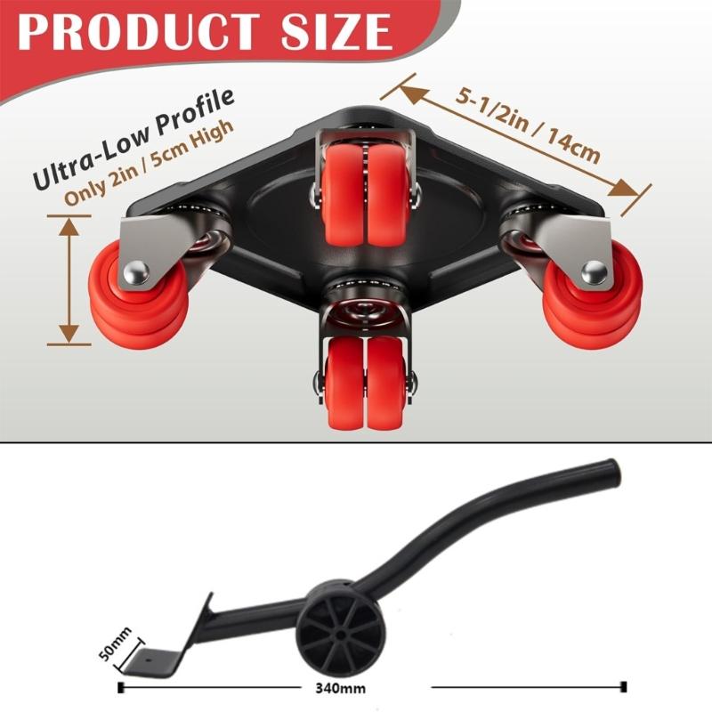 Multipurpose Furniture Mover 360 Degree Rotating Wheels Heavy Item Moving Tool Heavy Duty Dollys with Auxiliary Lifter