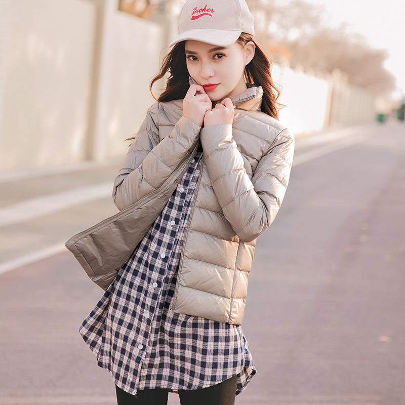 Winter new light down jacket women's short light fashion slim fit large size compressed white duck down clothes