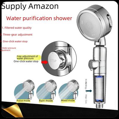 Handbrause mit Druckregulierung, Wasserfilter und Ein-Knopf-Stopp-Funktion