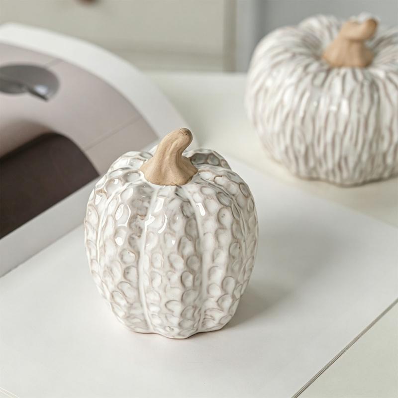 Forma di Zucca Piccolo Modello Adorabili Statuette Decorative da Tavolo Texture Ceramica Adatto per Ufficio Soggiorno Camera da Letto