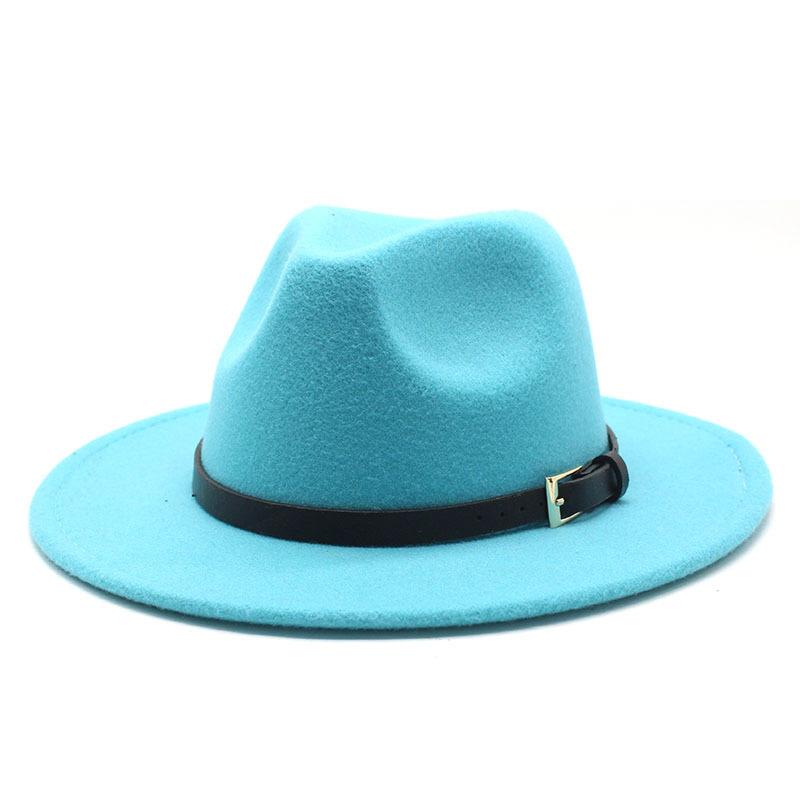 Hat Men'S And Women'S Jazz Hat Quarterly British Retro Belt White Top Hat Woolen Gentleman'S Hat