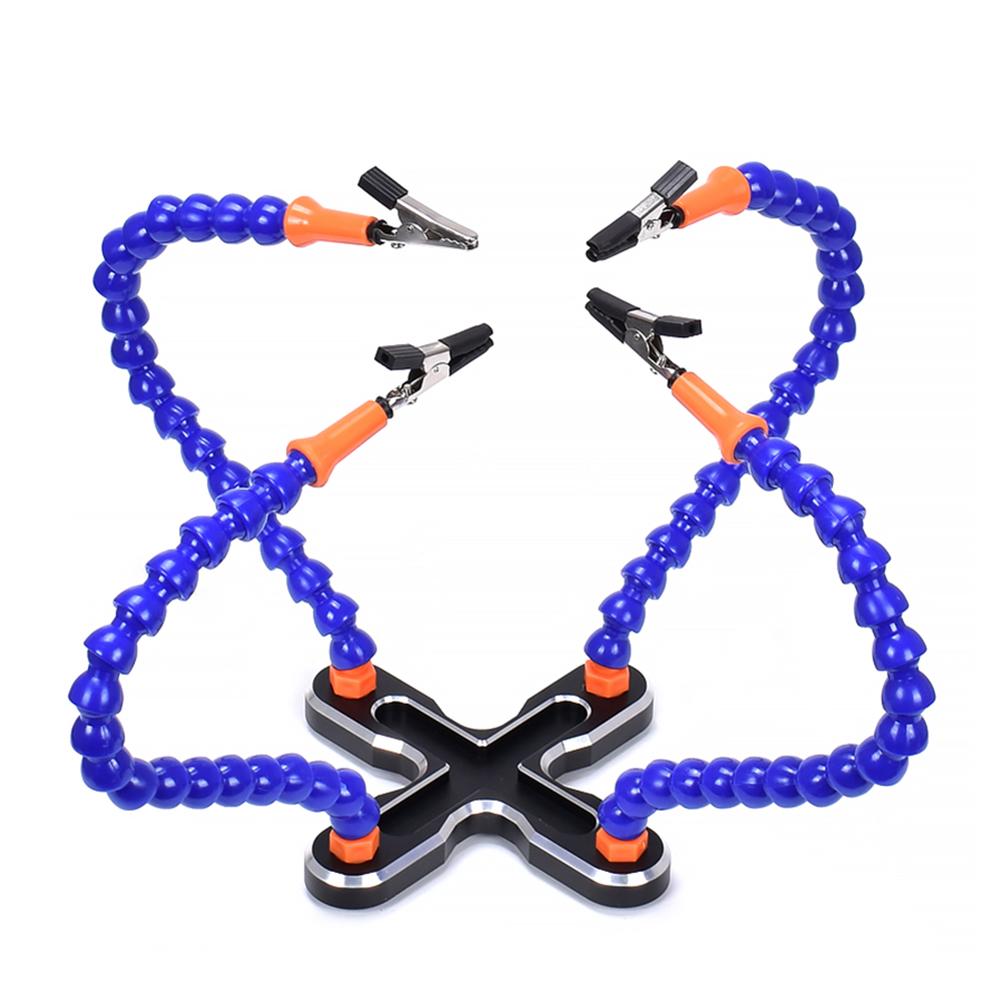 Bench Vise Table Clamp Soldering Station with 6-2 Flexible Arms Soldering Aluminum Alloy Holder PCB Welding Repair Hand Tools