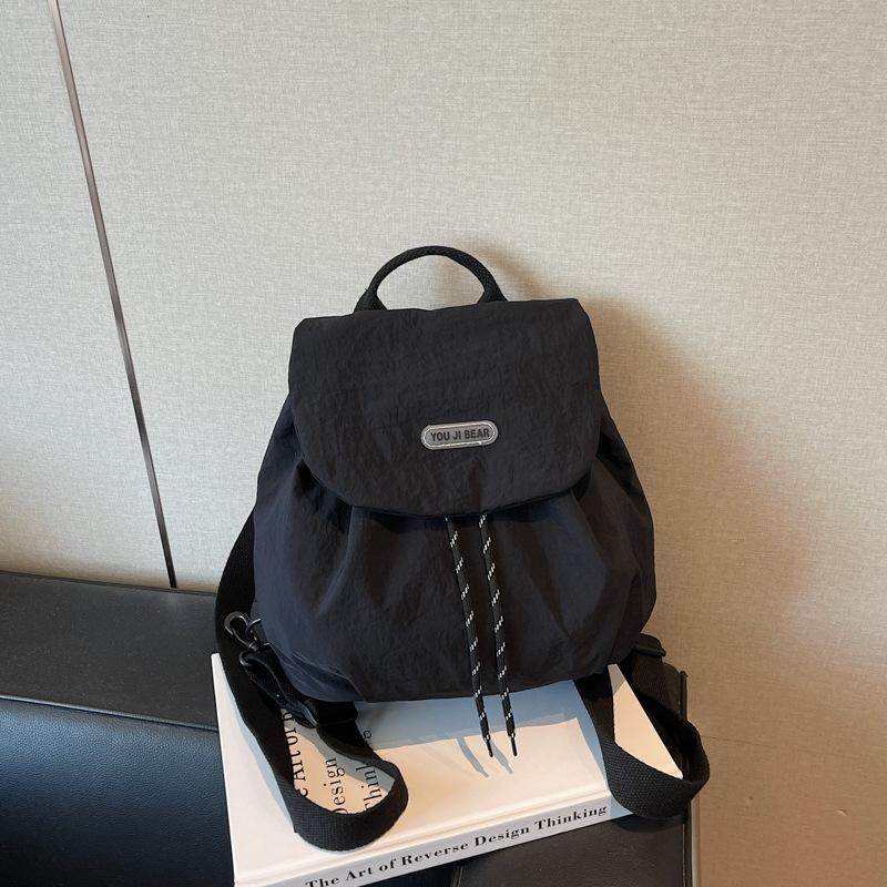 Korean Design Pocket Ladies Casual Simple Large Capacity Joker Backpack Trend Nylon Cloth Bag Backpack.