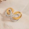 Yori Gold Silver Color Matching O-Wrap Statement Earrings 18K PVD Plated Simple Sleek Metal Fashion Jewelry Bijoux Gift