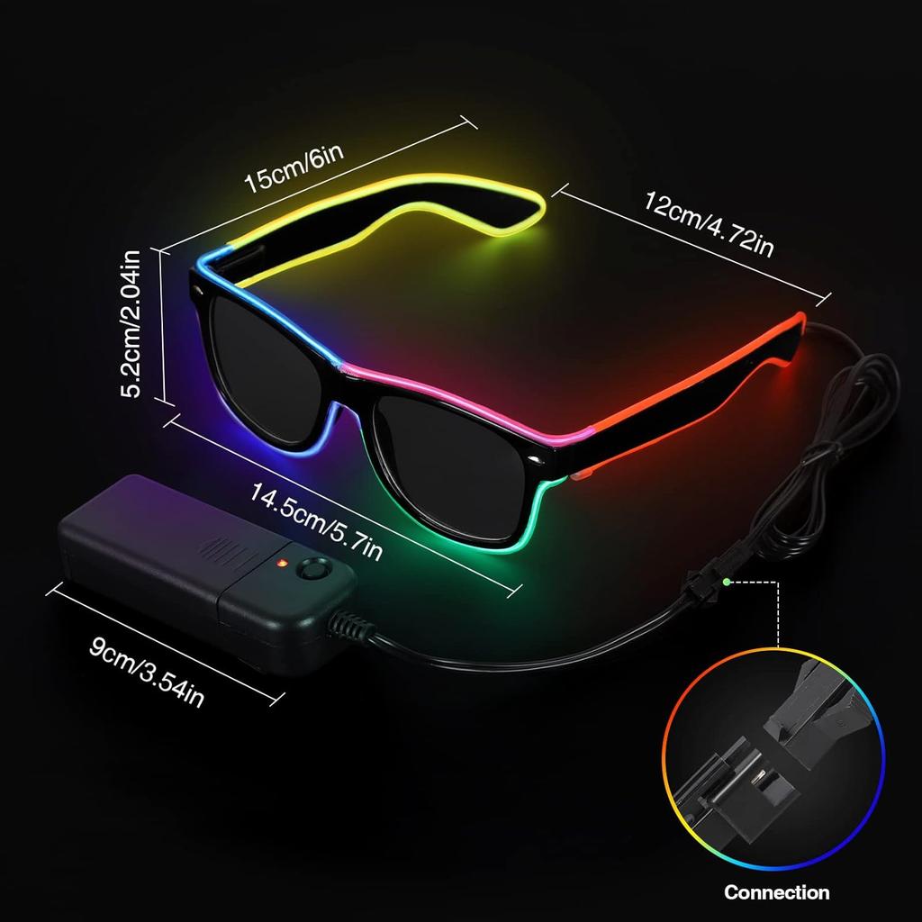 Fancyfamily 1PC Halloween Fluorescent LED Luminous Eyeglasses Sunglasses Party Props