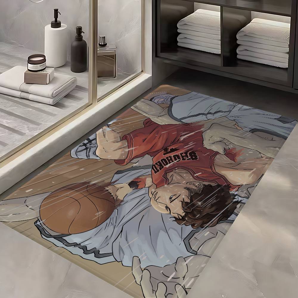 Basketball Anime S-Slam D-Dunk Bathroom Mat Kids Room Bedroom Decoration Balcony Anti-Slip Doormat Living Room Welcome Rug