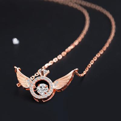 Engel Flügel Anhänger Halskette Herz Schutzengel Flügel Schlüsselbein Choker für Mädchen Frauen Sympathie Schmuck