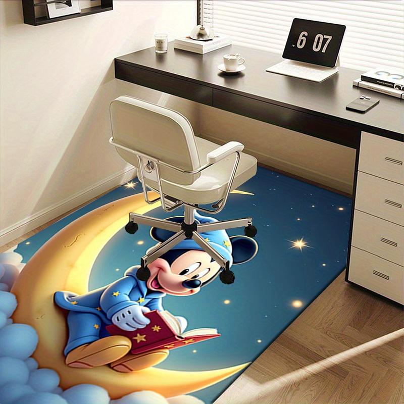 3D Printed Mickey Mouse,Moon,Night Anti-Slip Rug - Machine Washable Office Rug for Living Room, Bedroom, Office - Multiple Sizes