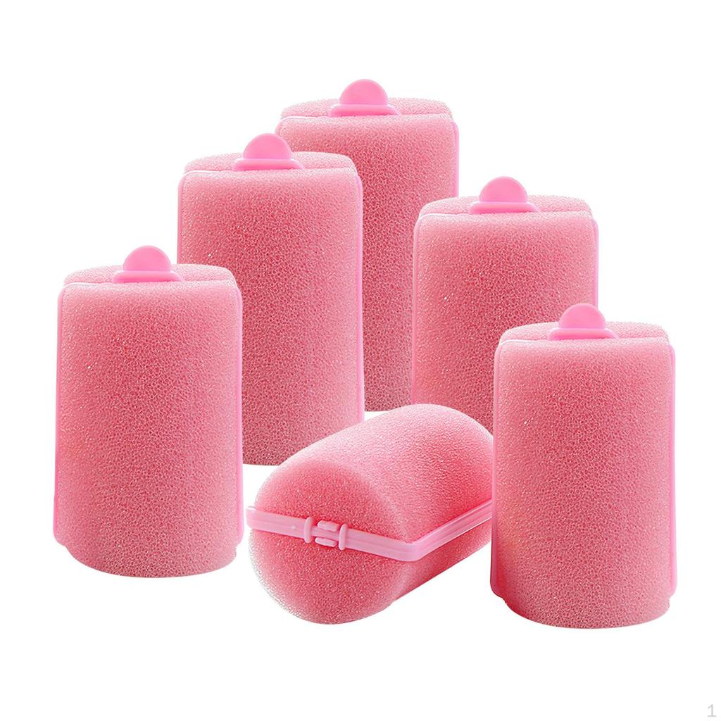 6Pcs Sponge Hair Styling Rollers Sleeping Curlers for Thick Fine Thin