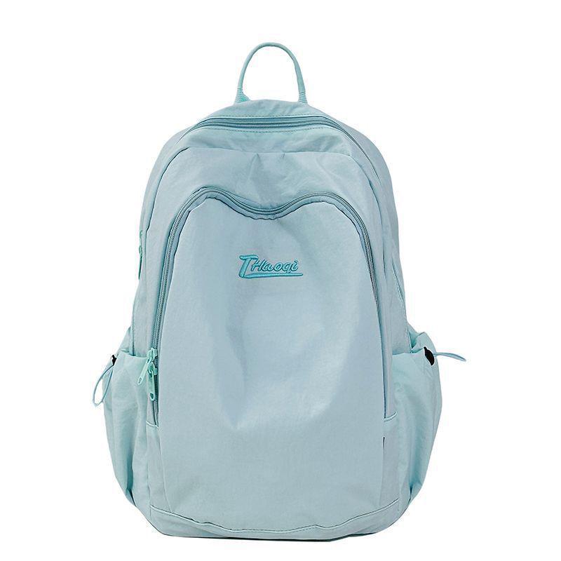 Korean Style Lightweight Backpack - Versatile Solid Color for Students and Women