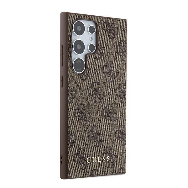 Guess Guhcs24Lg4Gfbr S24 Ultra S928 Brązowy/Brown Hardcase 4G Metal Gold Logo